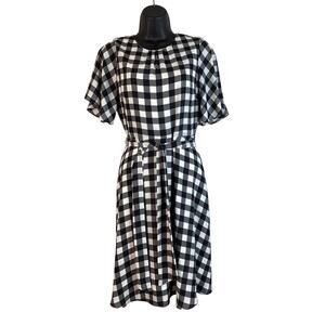 Banana Republic White and Black Checkered Dress Career NWOT Size 2